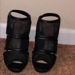 Black Mesh Heels
